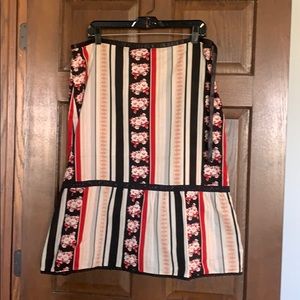 Kenneth Cole Boho Ruffle Multi Floral Skirt 14